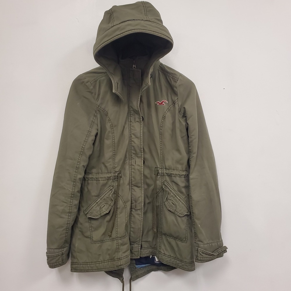 Hollister Blanket Lined Hooded Utility Jacket Size S‎ Bella Swan Military Y2K